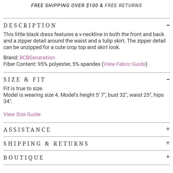 NWT BCBGeneration Zipper Waist Dress - Picture 3 of 5